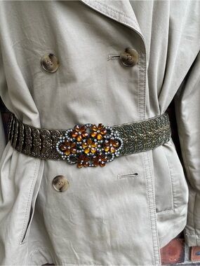 Vintage Metal Belt, Adjustable 42”